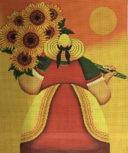 Lady with Sunflowers